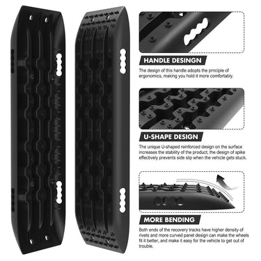 Buy X - BULL KIT1 Recovery track Board Traction Sand trucks strap mounting 4x4 Sand Snow Car BLACK - Mud Tracks